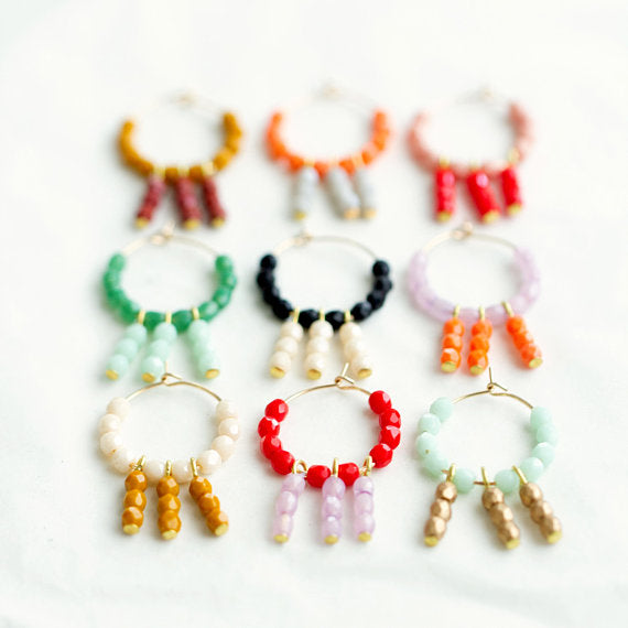 Colorful Little Gold Filled Hoops