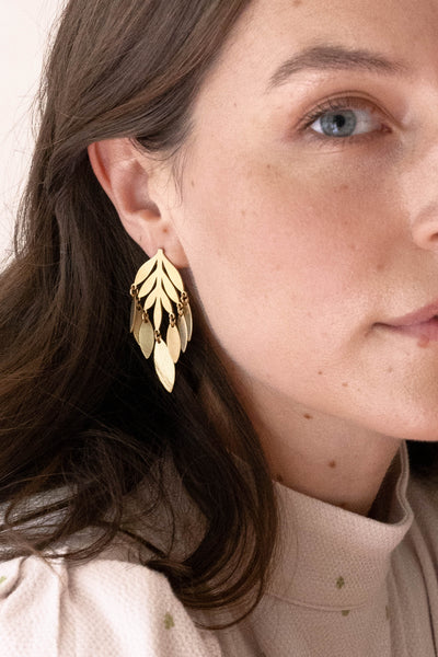 Botanical leaf Stud Earrings